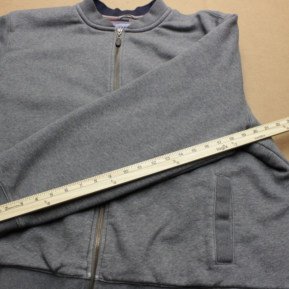 LL Bean Flannel Lined Bomber Jacket Mens 2XL Gray Zip Up Quilted Warm Pockets - Picture 6 of 8